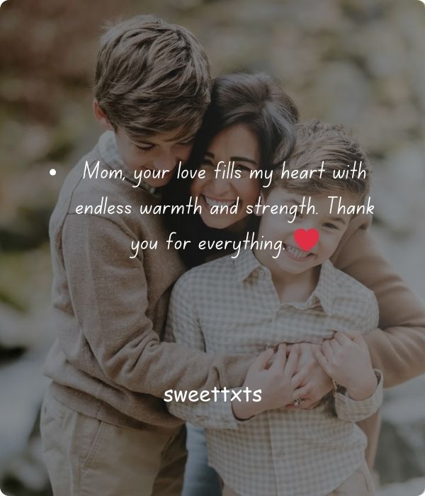 Emotional Thank You Note to Mom from Her Loving Son