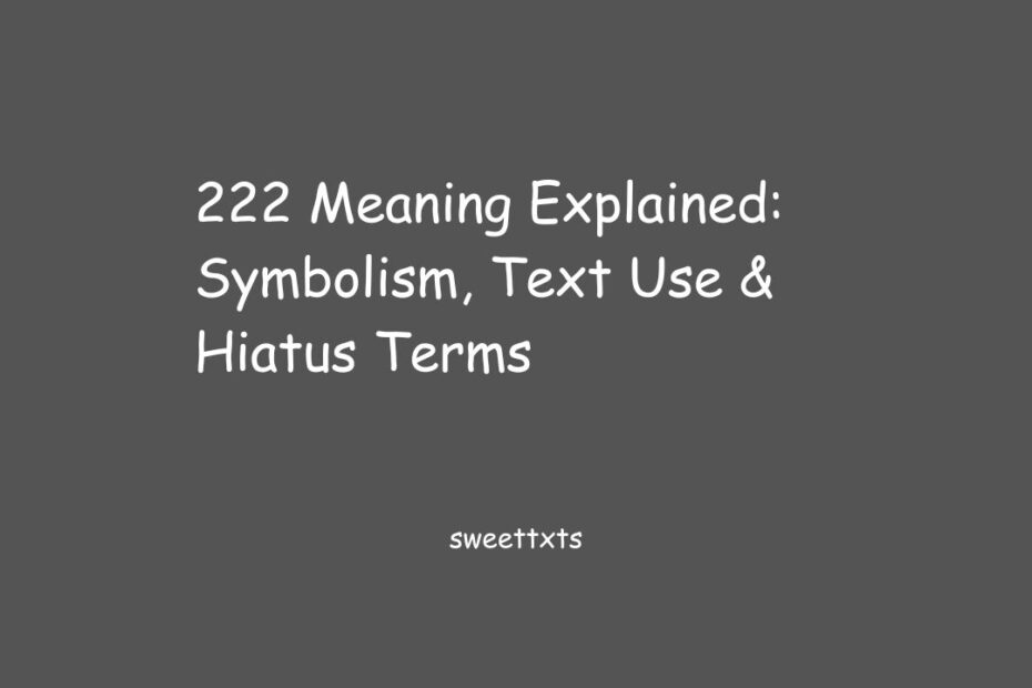 222 Meaning Explained: Symbolism, Text Use & Hiatus Terms