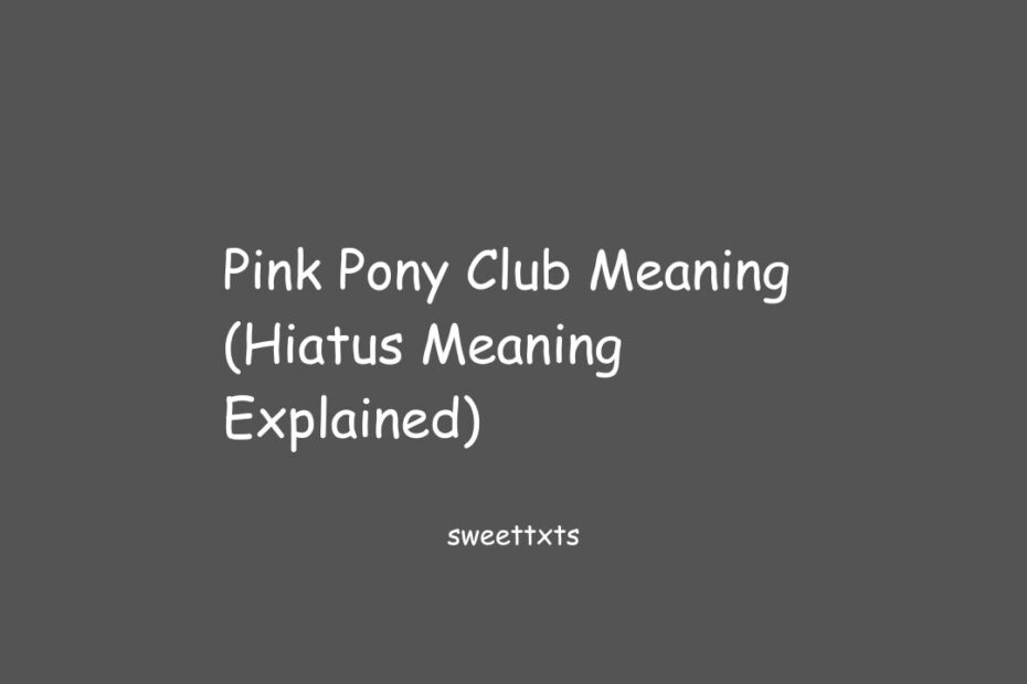 Pink Pony Club Meaning (Hiatus Meaning Explained)