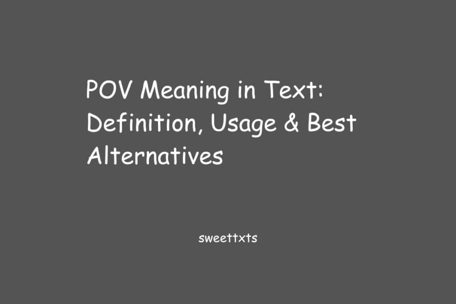 POV Meaning in Text: Definition, Usage & Best Alternatives