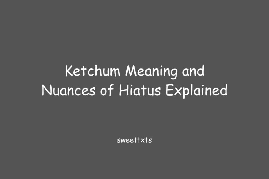 Ketchum Meaning and Nuances of Hiatus Explained