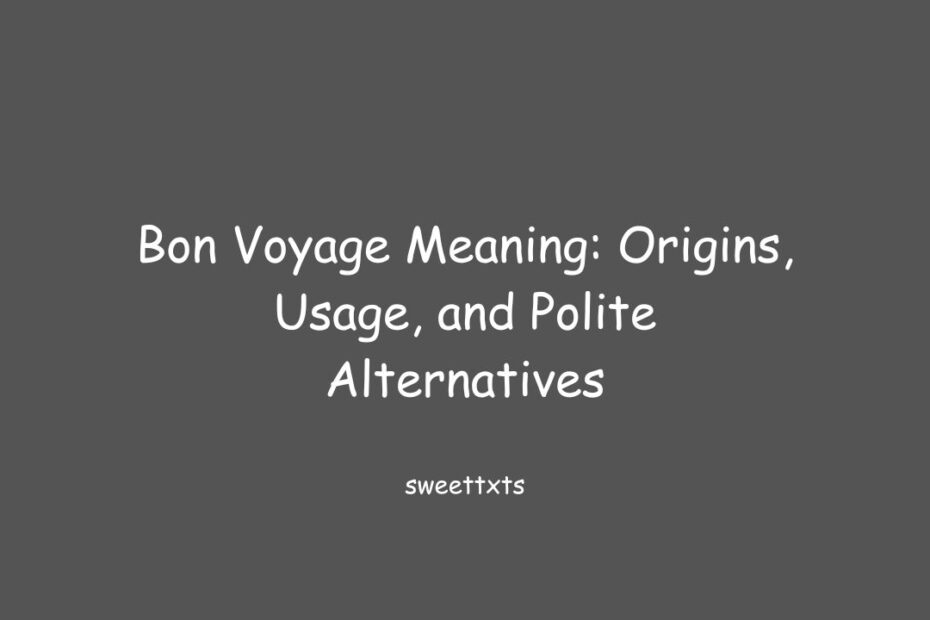 Bon Voyage Meaning: Origins, Usage, and Polite Alternatives