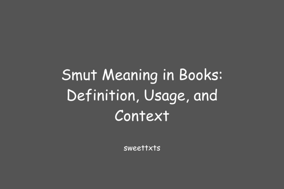 Smut Meaning in Books: Definition, Usage, and Context
