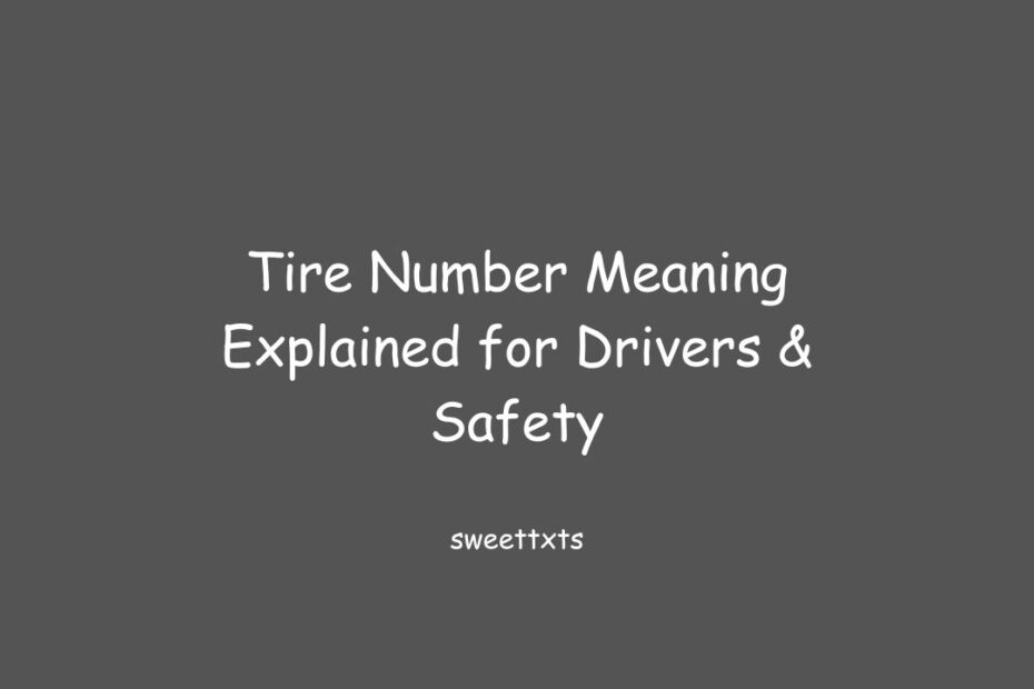 Tire Number Meaning Explained for Drivers & Safety