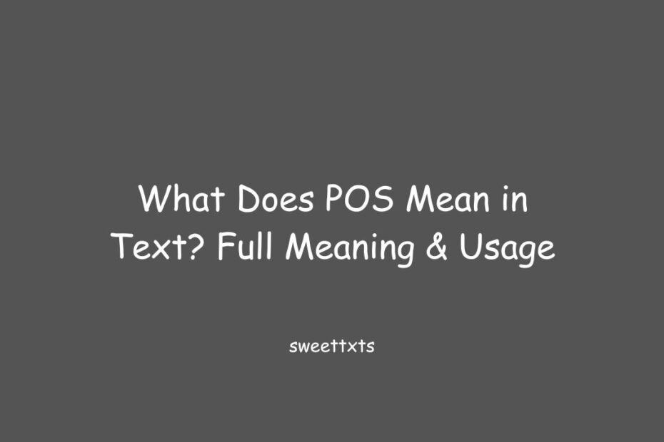What Does POS Mean in Text? Full Meaning & Usage
