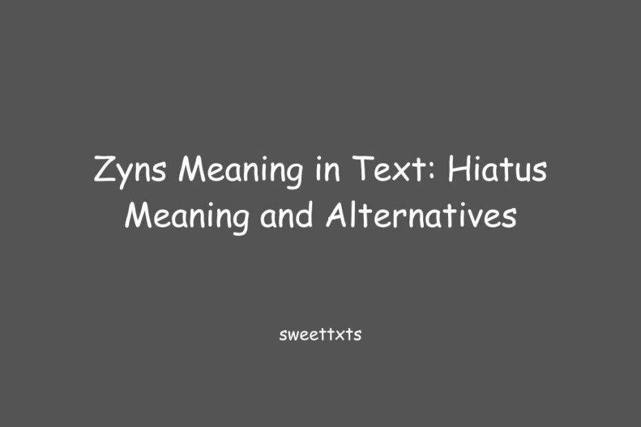 Zyns Meaning in Text: Hiatus Meaning and Alternatives
